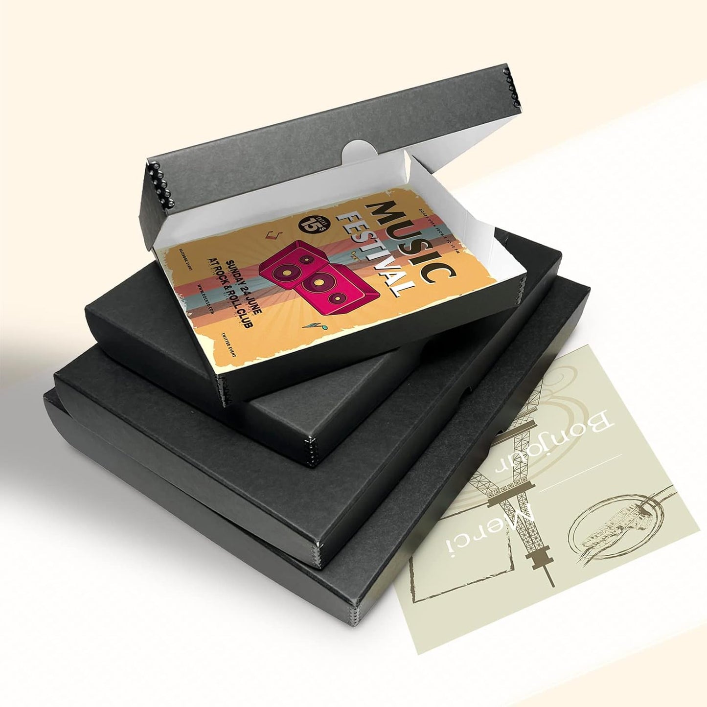 Golden State Art, Archival Folio Storage Box 11x17, Clamshell Design with Metal Edge, Preserve And Store Photos Documents Cards Prints Arts Crafts DIY, Black