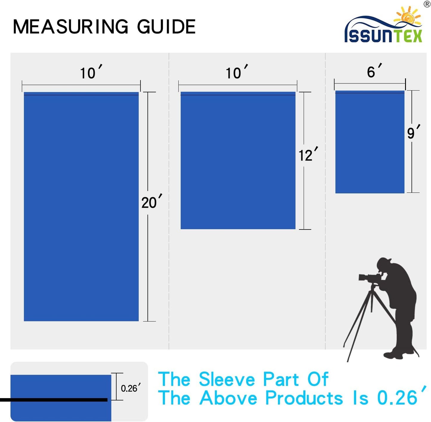 ISSUNTEX 10X20 ft Background Muslin Backdrop, Photo Studio, Collapsible High Density Screen for Video Photography and Television-Blue