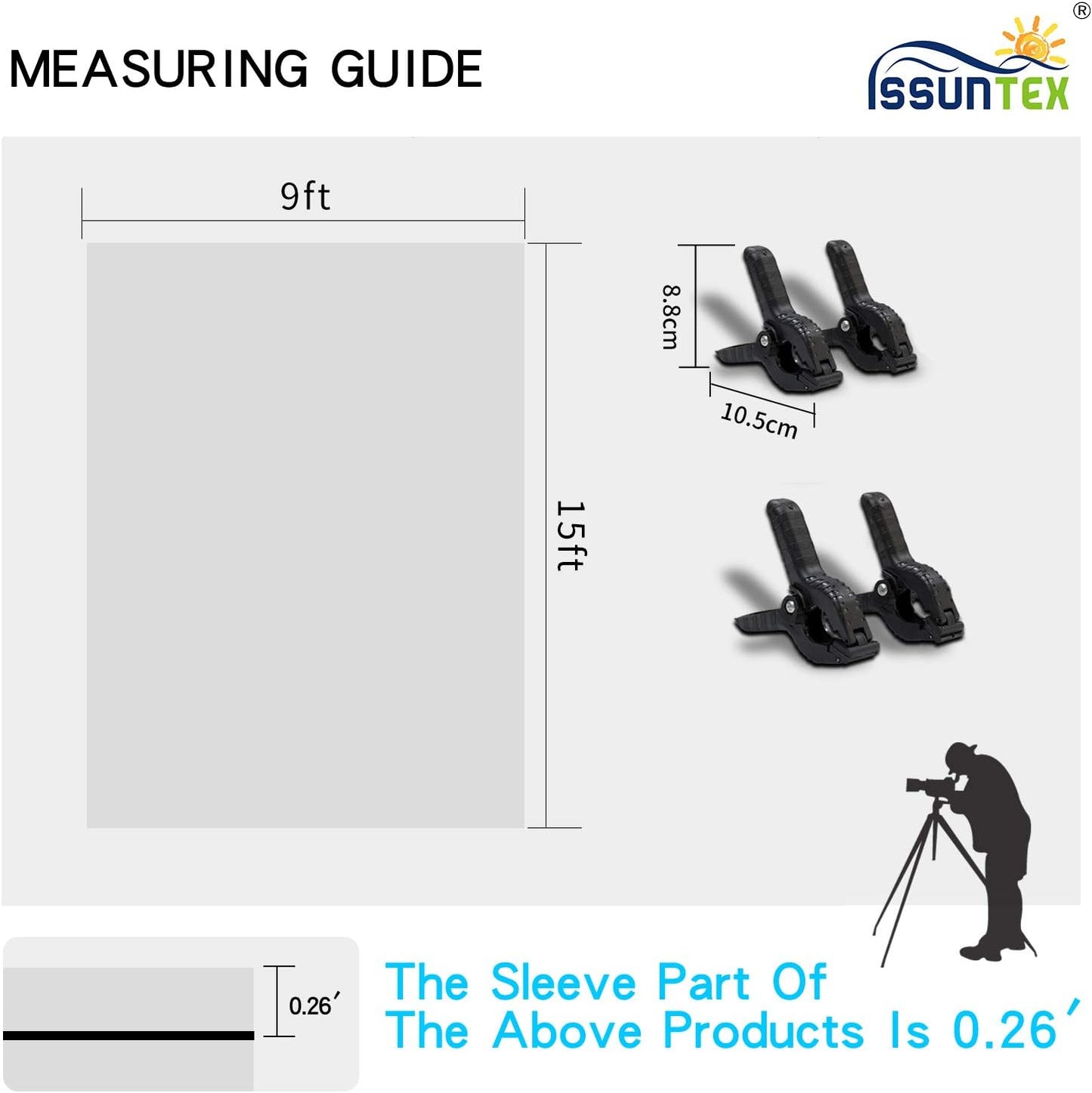 ISSUNTEX 9X15 ft Background Polester Backdrop, Photo Studio, Collapsible High Density Screen for Video Photography and Television-Black