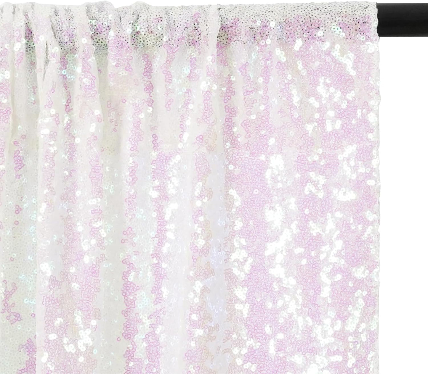 Eternal Beauty White Iridescent Sequin Backdrop, 5x7 Ft Glitter Background Curtains for Shimmer Photography Party Wedding Birthday Back Drop Decor