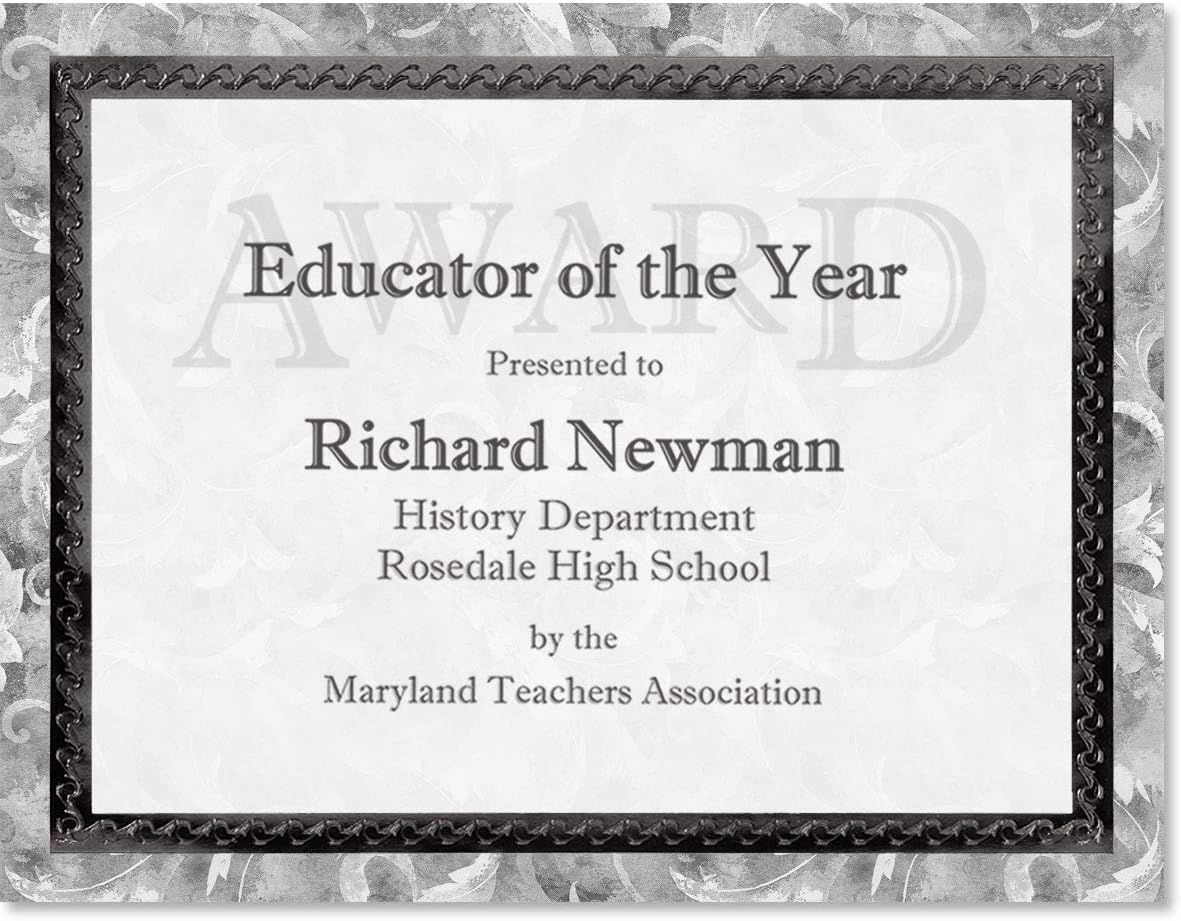 PaperDirect Black Marbleized Leaf Specialty Certificates, Silver Foil Embossed Border 8 1/2 inch x 11 inch, 38lb Cover Stock, 50 Count, for School, Work, Diplomas & Award Certificates