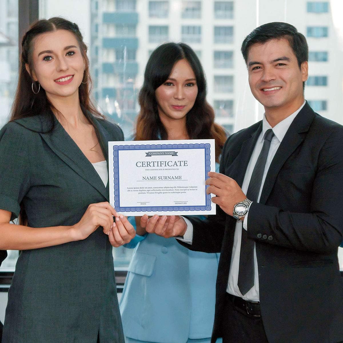 Executive Blue Parchment Certificate Papers - Pack of 25, Laser & Inkjet Printer Compatible, For Office, Business Awards, Graduation, School Diplomas, 8-1/2" x 11" on 60 lb. Text Stock