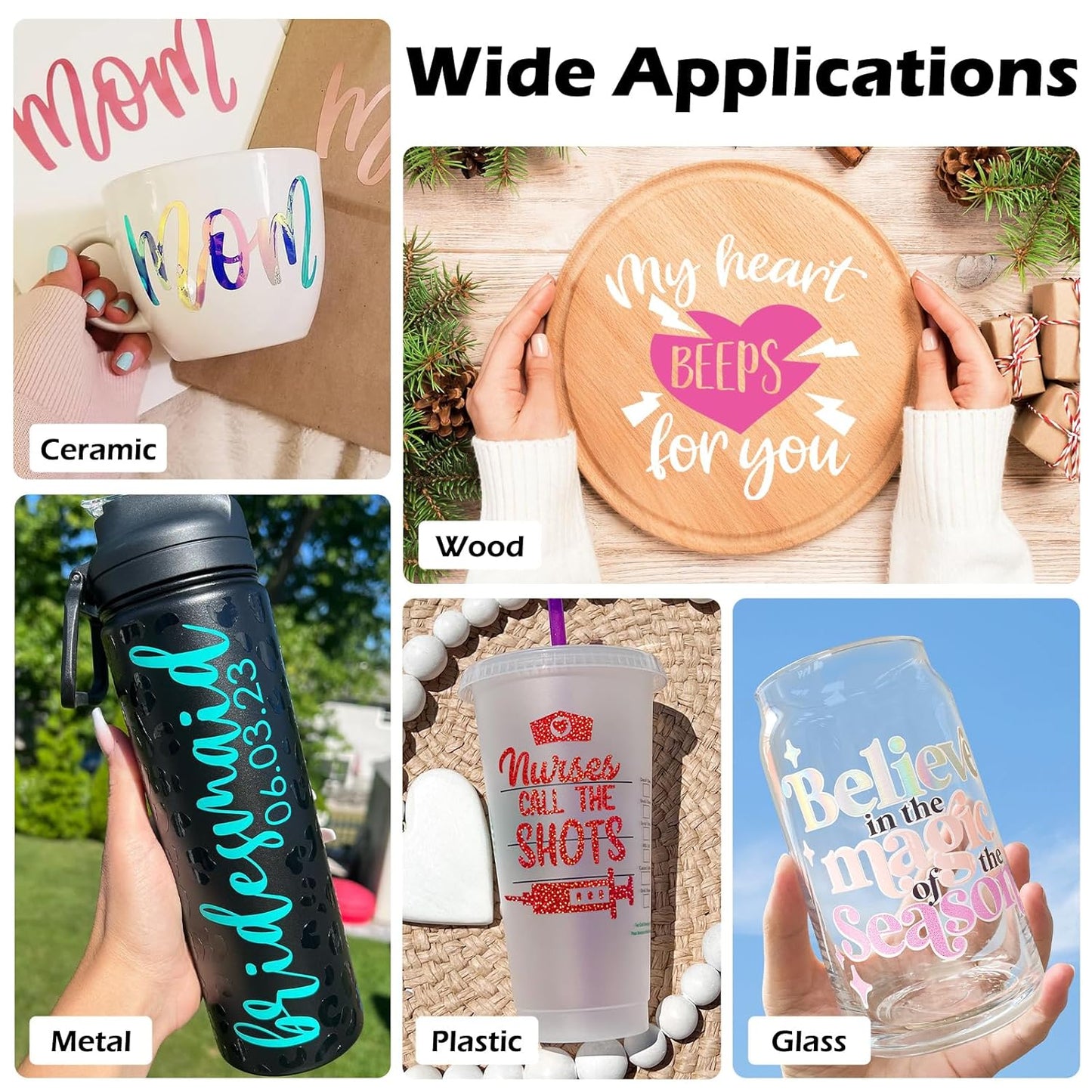 TECKWRAP Clear Transfer Tape for Vinyl, Medium Tack Vinyl Transfer Tape for Glossy and Matte Vinly Stickers Decals Signs Window, 12" x 22FT