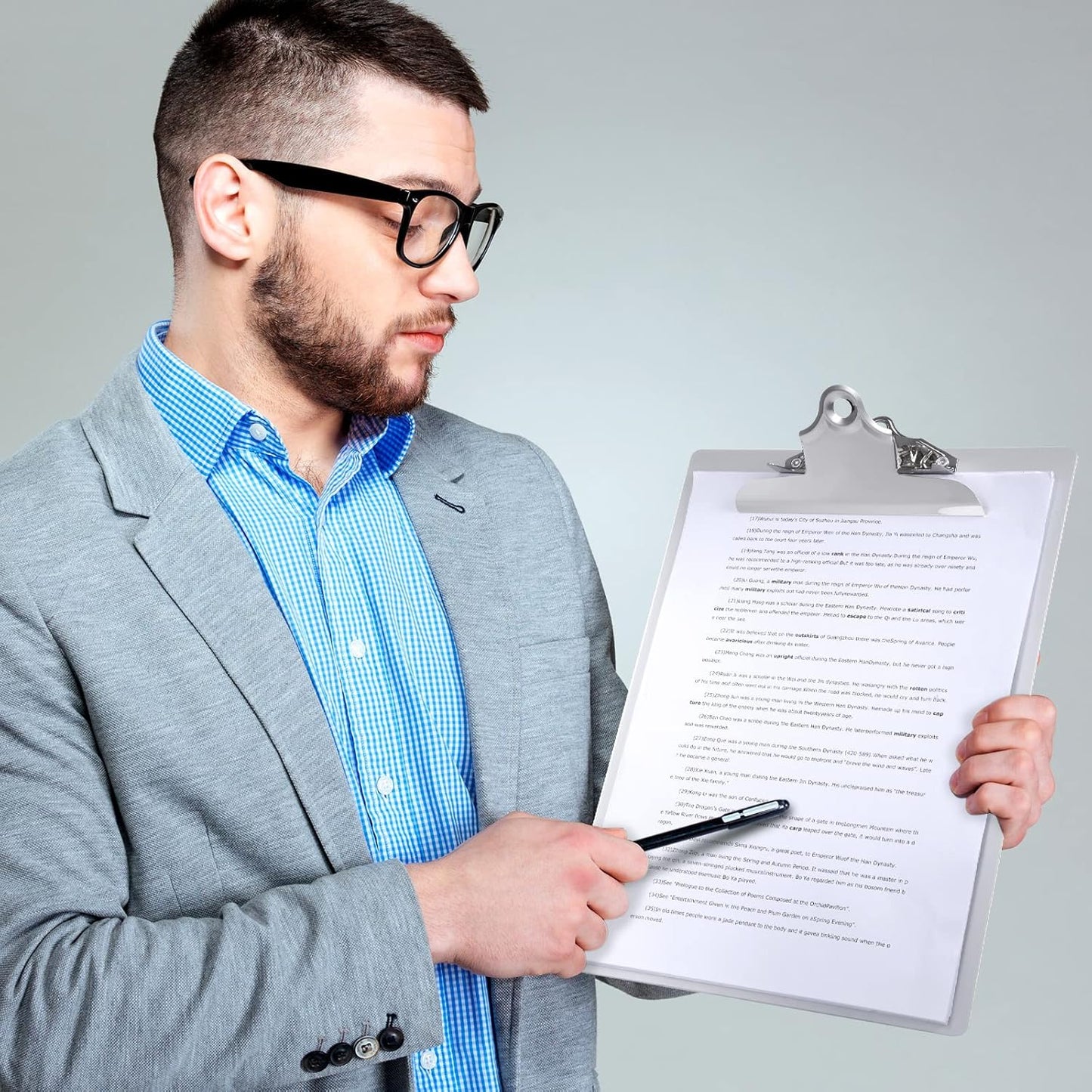 2 Pcs Metal Clipboard Heavy Duty Aluminum Clipboards 12 x 9 Inch Metal Clip Board with Low Profile Clip A4 Letter Size Document Holder for Office School Medical Jobsite Laboratory