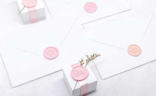 Wax Sealing Stamper, VOOSEYHOME Two Intertwined Hearts Seal Stamp with Rosewood Handle, Decorating on Holiday Cards Invitations Sealers Packings Letters for Birthday Themed Parties Weddings Signatures