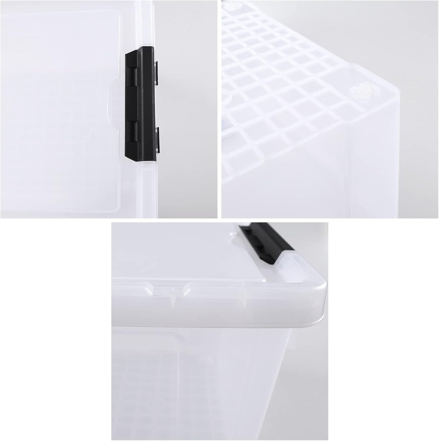 4-Pack 34 Quart Clear Latching Box Totes, Plastic Storage Bin