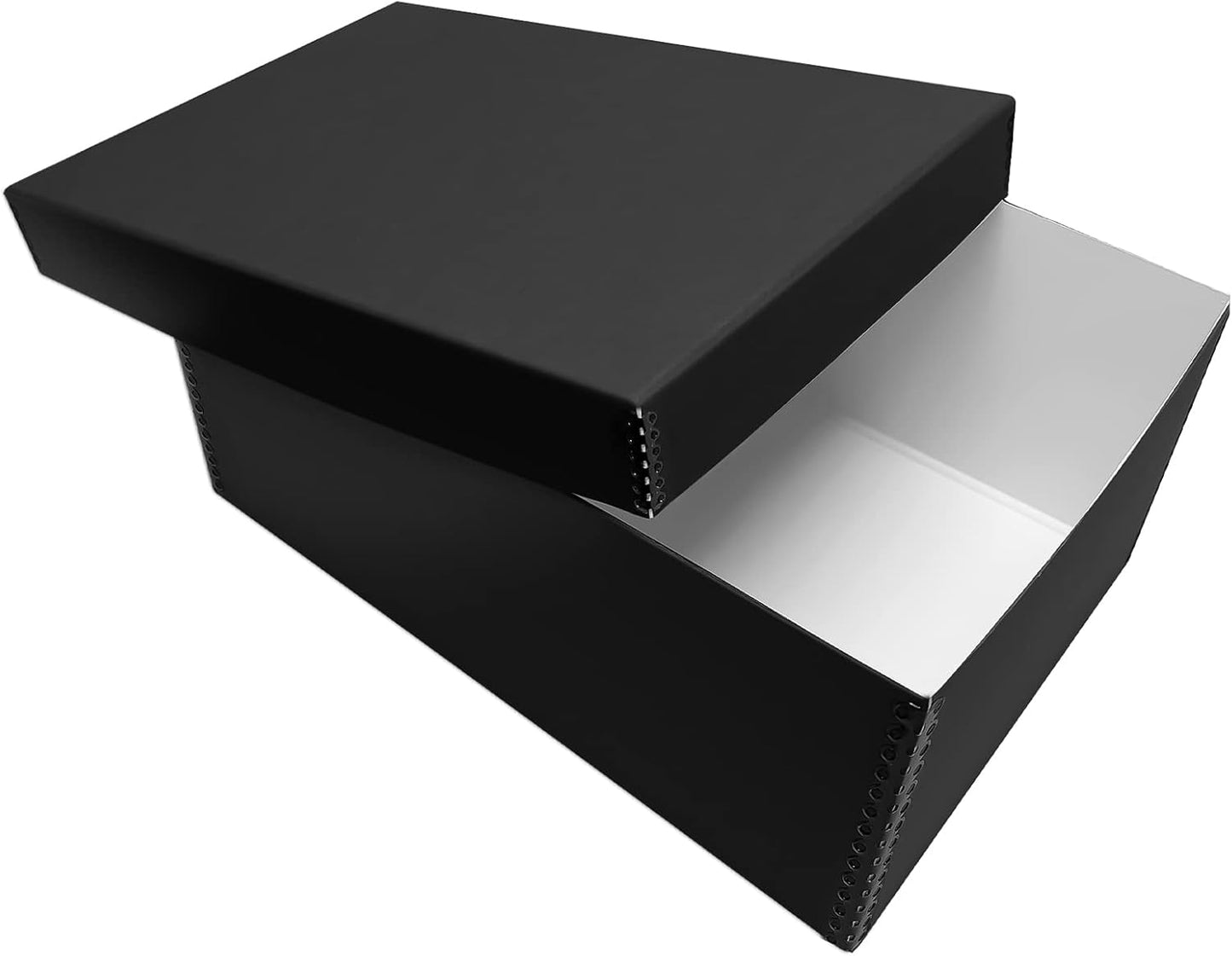 Lineco Photo Card Box, Museum-Quality Archival Storage, Acid-Free with Removable Lid, Bulk Storage for Negatives, Prints, Films, Photos, Snapshot, 5x8x12 Inches, Black