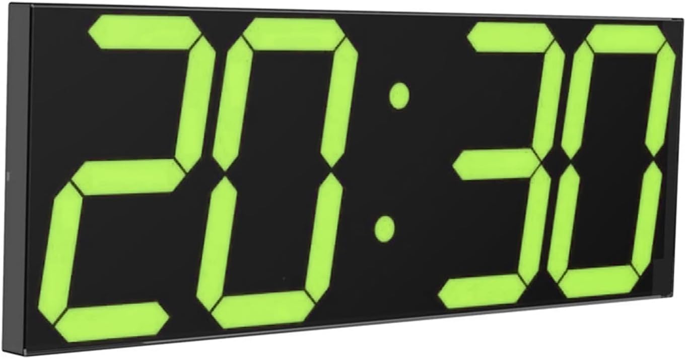 LED Large Digital Wall Clock, Oversize Digital Clock with 6” Numbers, Remote Control Count up/Countdown Timer Clock, Auto Dimmer, Big Calendar and Thermometer（Yellow
