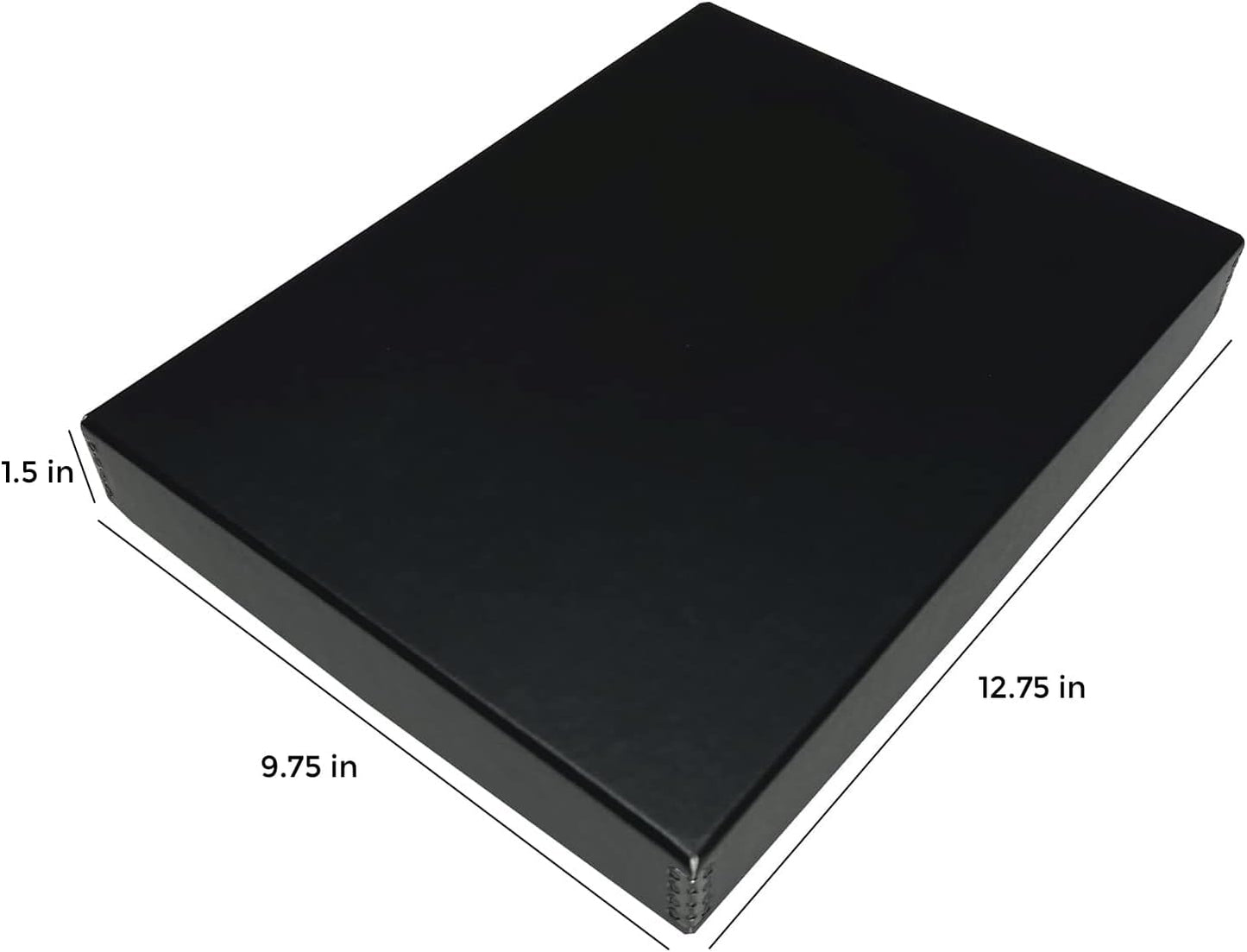 Lineco Museum Archival Storage Box, 9.75x12.75x1.5 in. Drop Front Design. Acid-Free with Metal Edge. Organize Photos, Pictures, Prints, Documents, Crafts, DIY. Black, 2 Pack