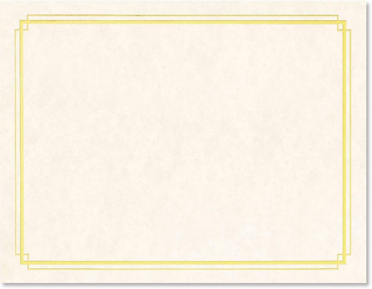 PaperDirect Gold Foil Border Specialty Certificates, 8 1/2 inch x 11 inch, 38lb White Parchment Stock, 50 Count, Certificates and Awards Paper, for School, Work, Diplomas & Award Certificates