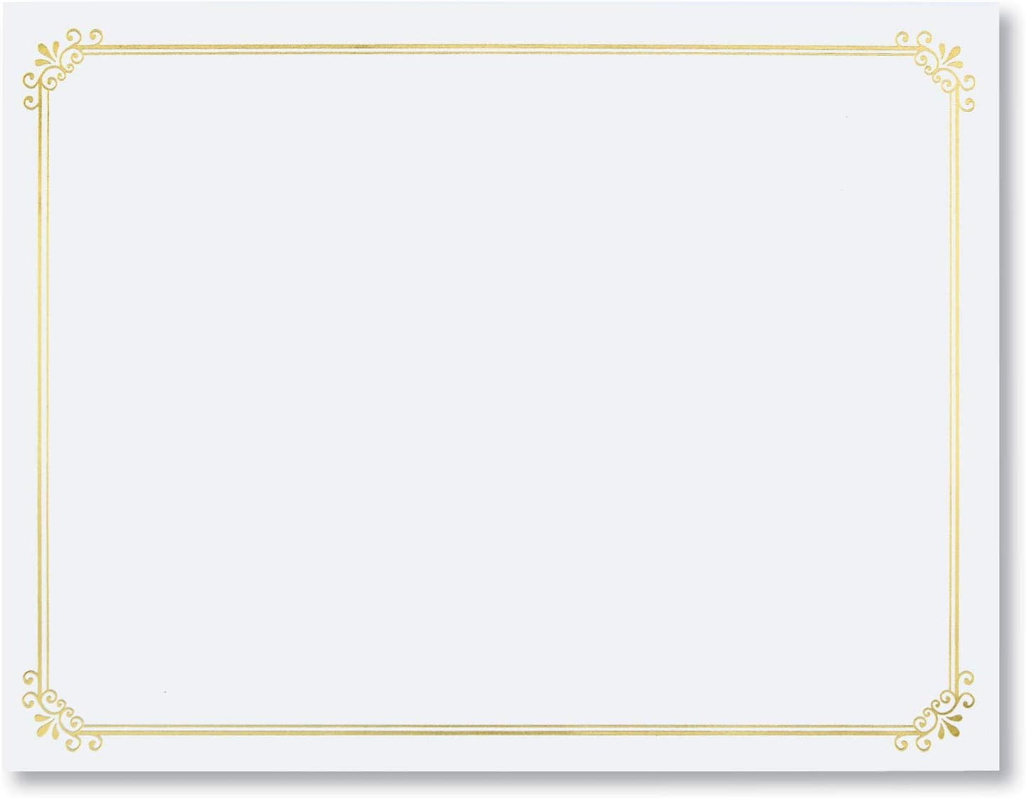 PaperDirect Gold Foil on White Simple Border Specialty Certificates, 8½ x 11, 50 Count, Certificates And Awards Paper, For School, Work, Diplomas & Award Certificates