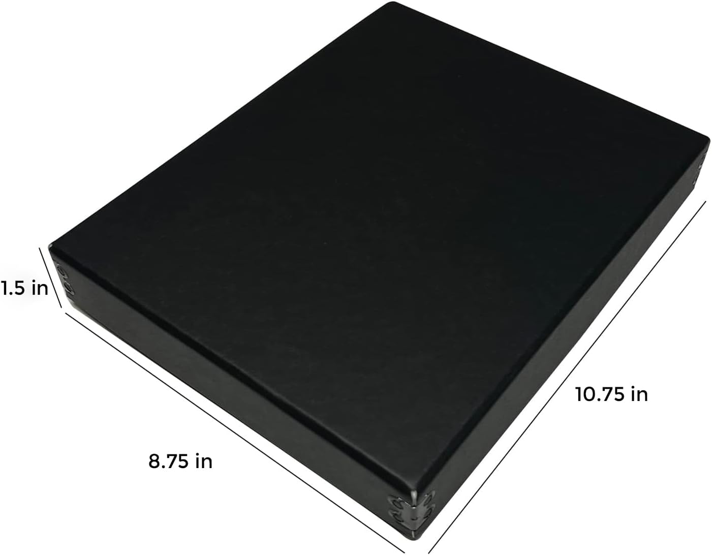 Lineco Museum Archival Storage Box, 8.75x10.75x1.5 in. Drop Front Design. Acid-Free with Metal Edge. Organize Photos, Pictures, Prints, Documents, Crafts, DIY. Black, 2 Pack