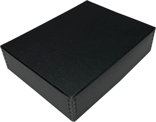 Lineco, 9x12x3 Museum Storage Box, Removable Lid and Drop Front Design. Archival Acid-Free with Metal Edge. Storing for Photos, Documents, Prints, DIY, Black