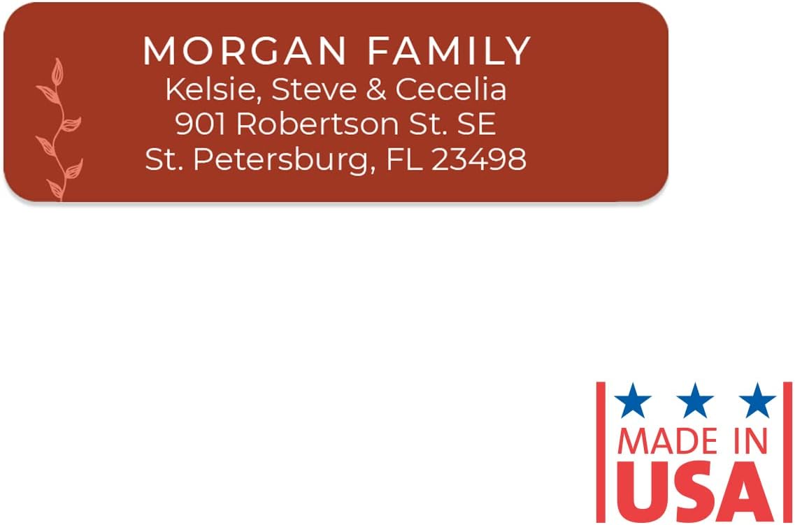 Botanical Flowers Rolled Address Labels/Roll of 250 Alternating Earth Tone Floral Illustrations Personalized Address Labels/Designer Return Address Stickers in Elegant Plastic Dispenser