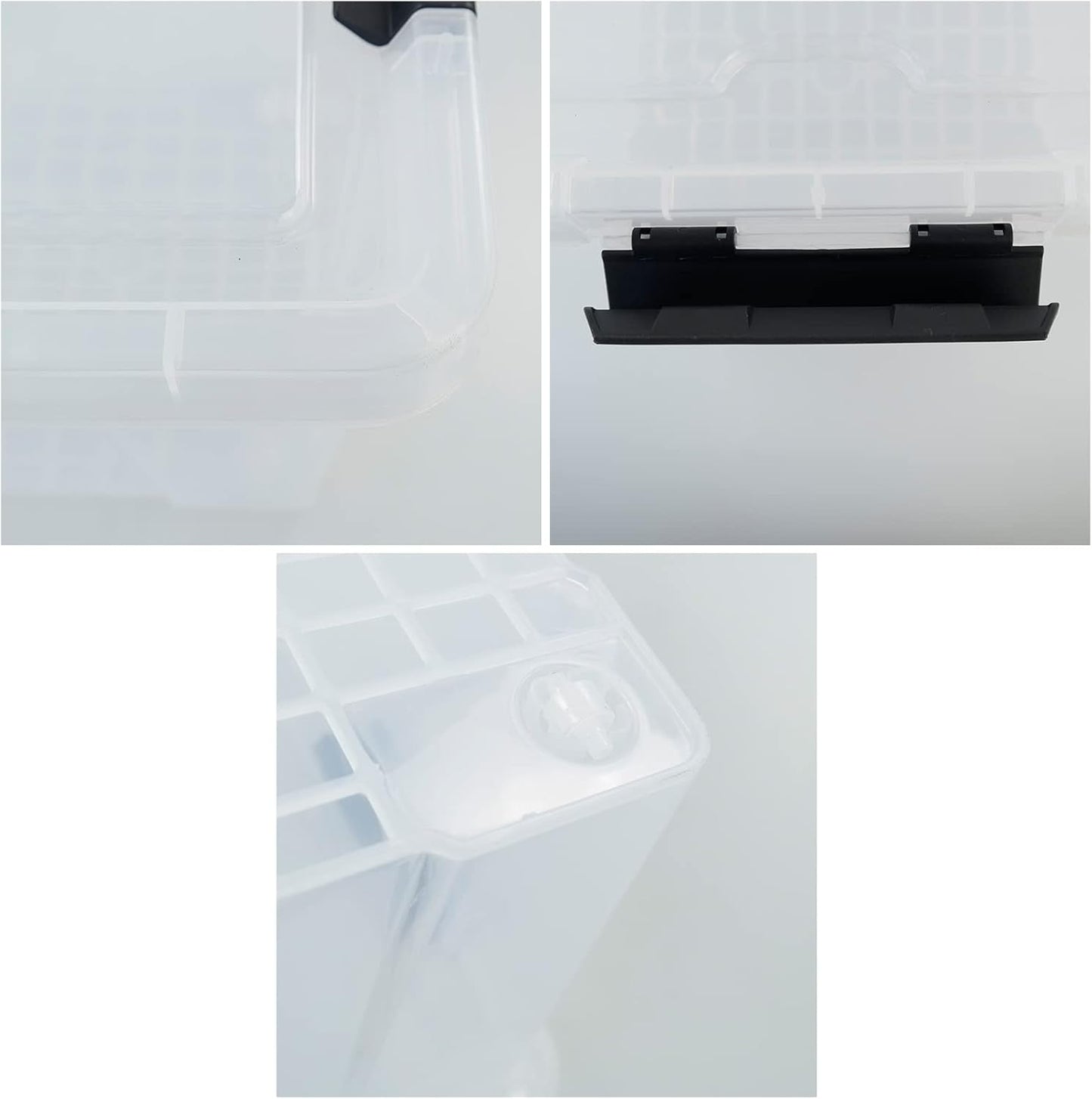 50 Quart Clear Storage Containers with Lid/Wheels, Large Rolling Stackable Box, 4 Packs