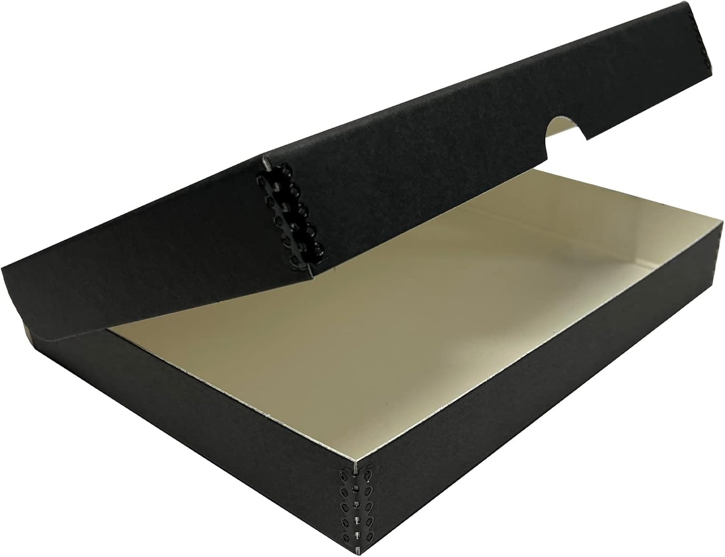 Lineco Archival Folio Storage Box. Metal Edge Archival Boxboard, Clamshell Lid. 9.5 x 12.5 x 1.75 inches.