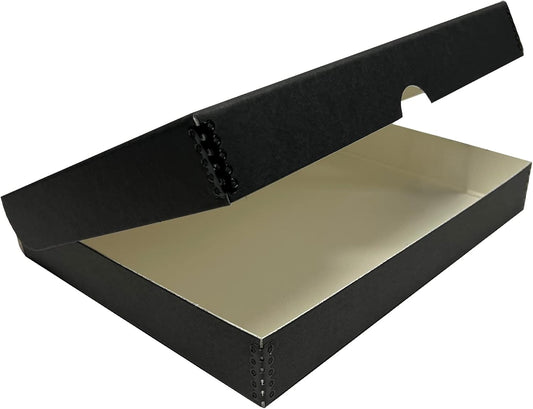 Lineco Archival Folio Storage Box. Metal Edge Archival Boxboard, Clamshell Lid. 9.5 x 12.5 x 1.75 inches.