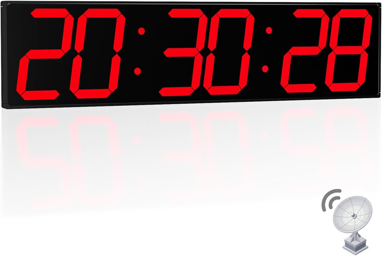 28.4''Large Digital Wall Clock,Automic Digital Clock with Alarm,Clendar and Termperature,Auto Time Sync with Easy Operation, Big Timer with Countdown and Countup (Red)