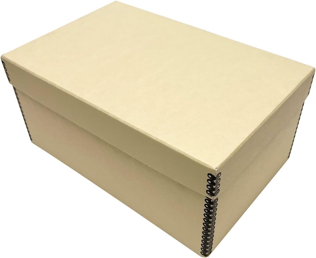 Lineco Archival Photo Storage Box, Holds up to 1100 of 5x7 Pictures, 4x6 Photograph Container with Removable Lid. Preserve Snapshot, Negatives, Prints, Films, Card, 5"x7"x12", Tan