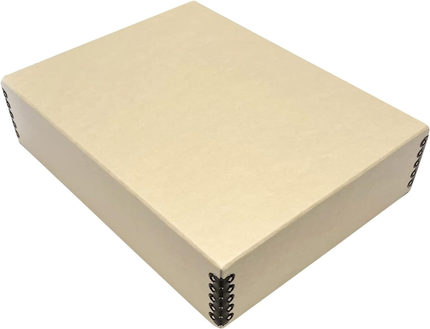 Golden State Art, Archival Storage Box, Acid-Free Drop Front Museum Box with Metal Edge for Storing Artwork Photos Documents Prints Arts And Crafts (Tan-9.75x12.75x 3 Inches)
