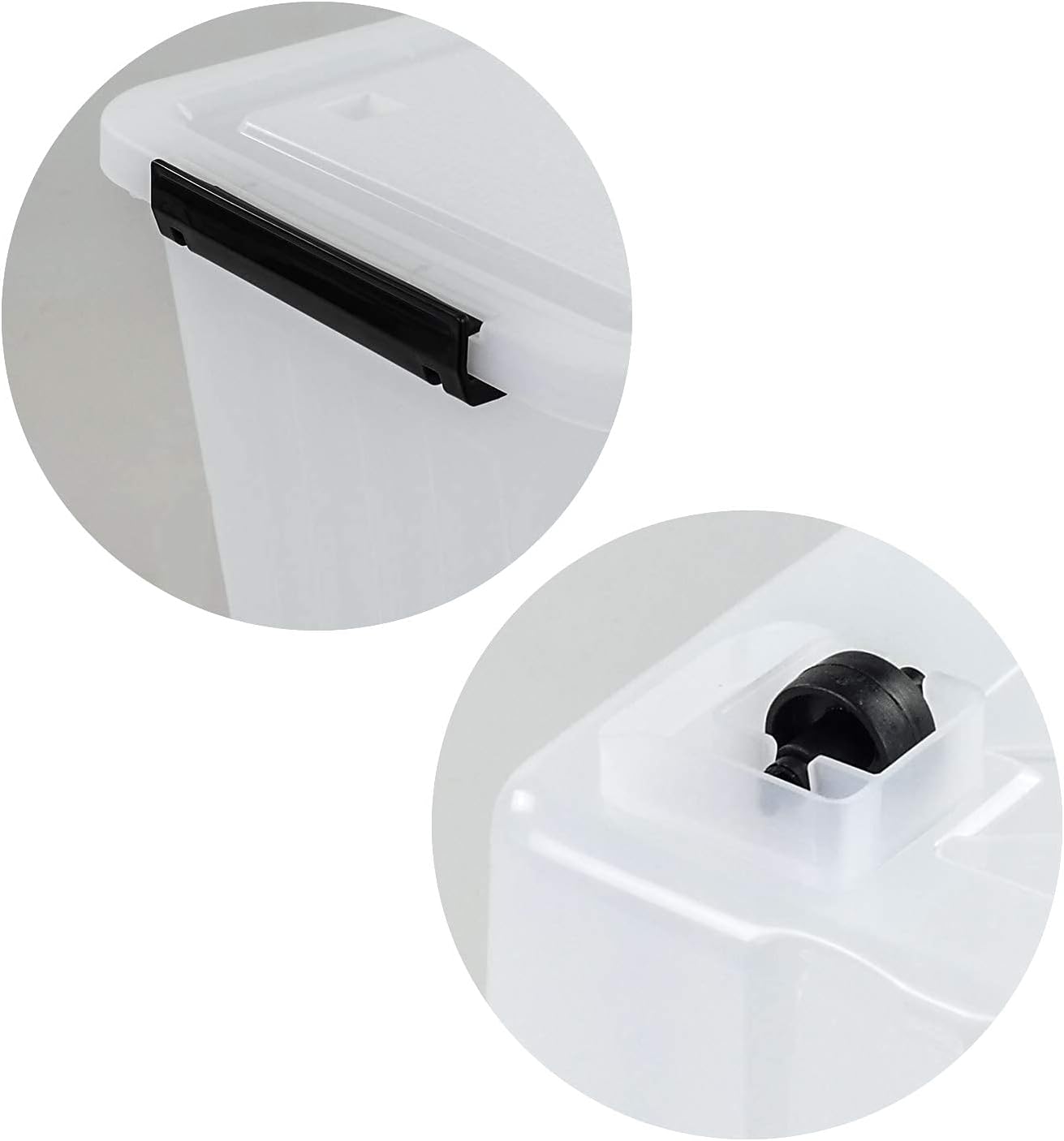 Set of 4 Large Plastic Storage Box with Lid, 30 L Latching Storage Box Bin, Clear