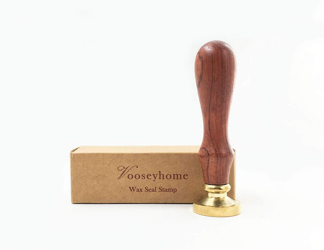 Wax Sealing Stamper, VOOSEYHOME Two Intertwined Hearts Seal Stamp with Rosewood Handle, Decorating on Holiday Cards Invitations Sealers Packings Letters for Birthday Themed Parties Weddings Signatures