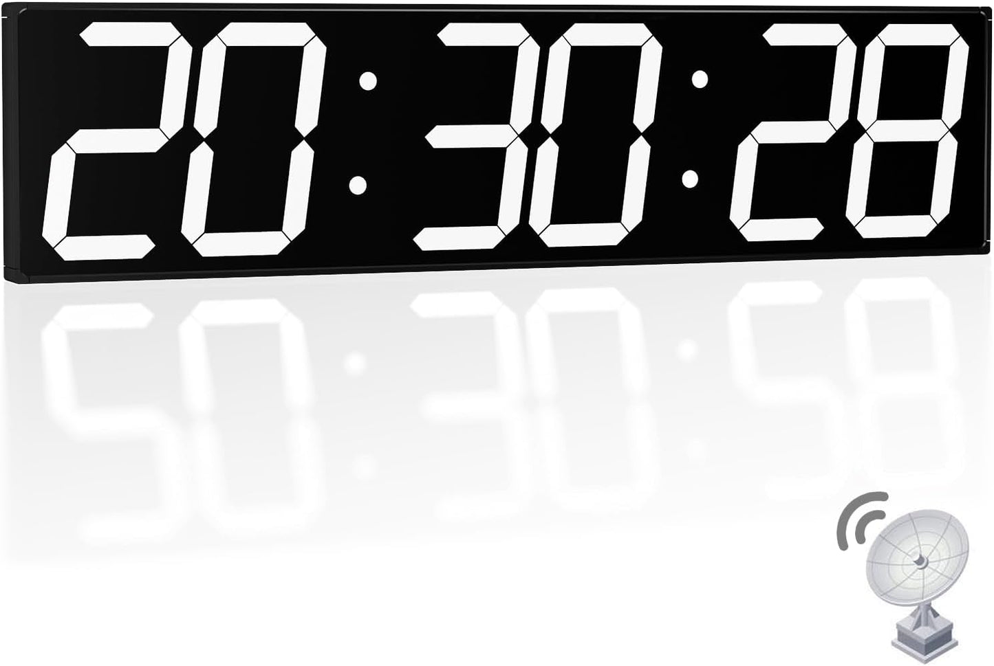 28.4'Large Digital Wall Clock,Automic Digital Clock with Alarm,Clendar and Termperature,Auto Time Sync with Easy Operation, Big Timer with Countdown and Countup (White)