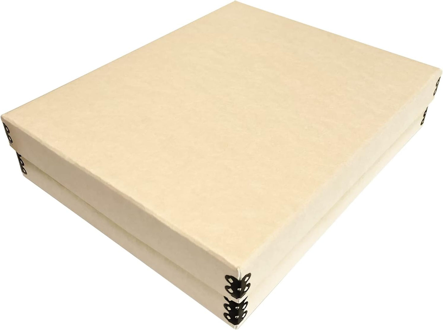 Lineco Museum Archival Storage Box, 11.75x14.75x3 in. Drop Front Design. Acid-Free with Metal Edge. Organize Photos, Pictures, Prints, Documents, Crafts, DIY. Tan, 1 Pack