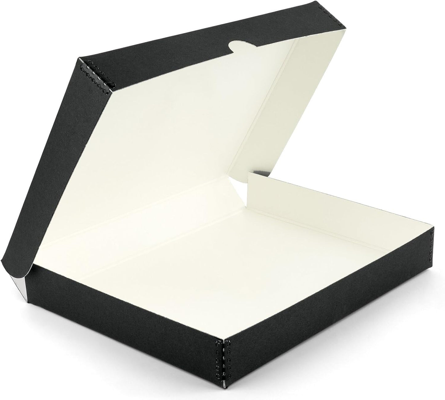 Lineco Clamshell Folio Storage Box, 16.5" x 20.5" x 1.75" Prints, Metal Edge Archival Boxboard, Color: Black