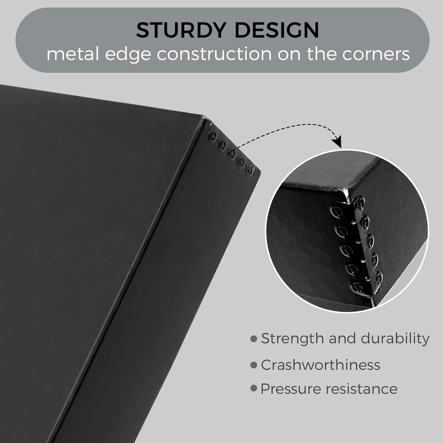 Lineco Museum Archival Storage Box, 11.75x15.25x3 in. Drop Front Design. Acid-Free with Metal Edge. Organize Photos, Pictures, Prints, Documents, Crafts, DIY. Black, 8 Pack