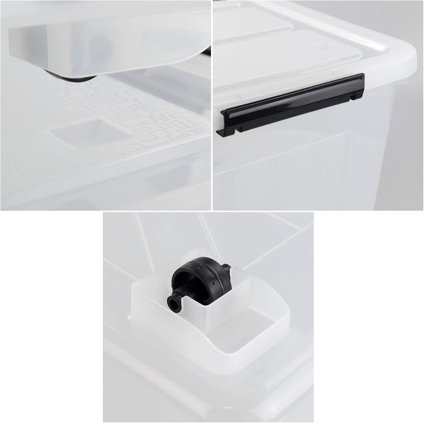 4 Pack Large Plastic Storage Boxes, Large Lidded Storage Bins with Wheels, 70 L
