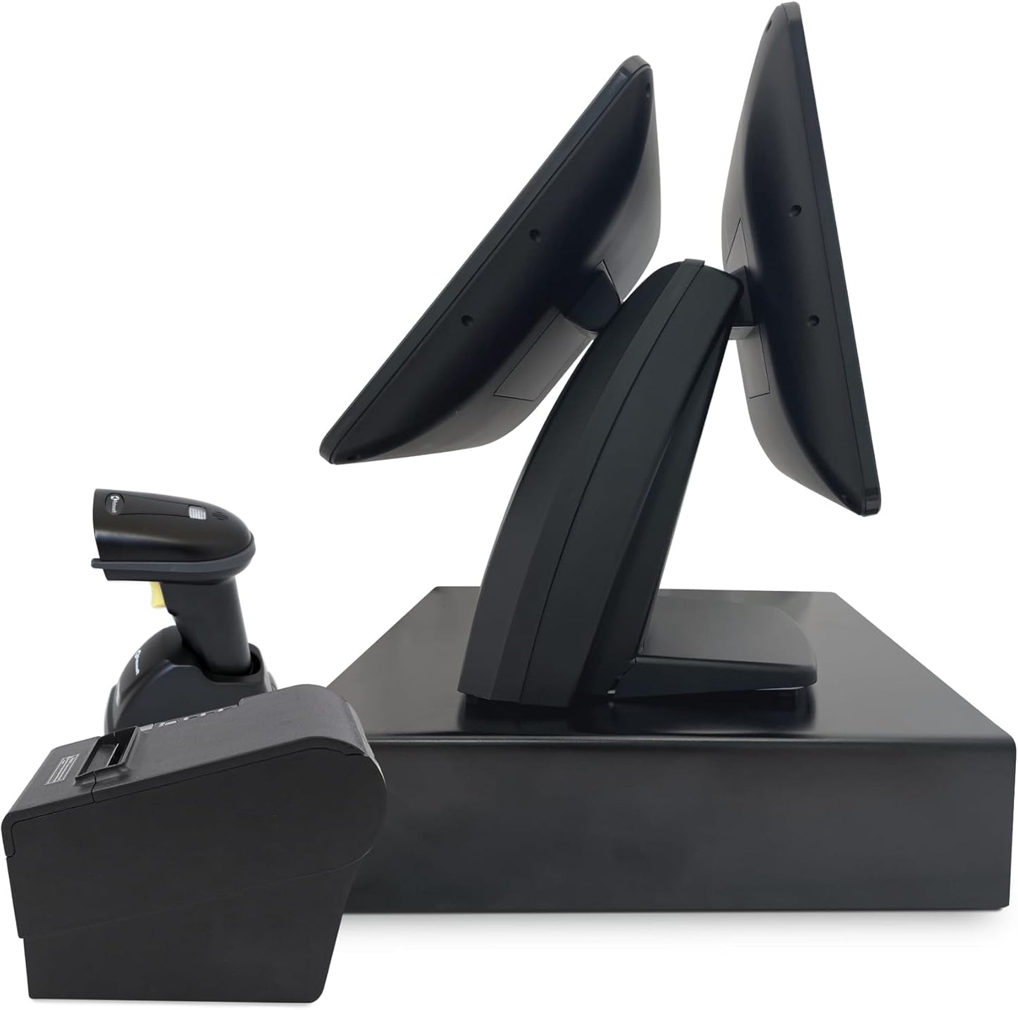 All-in-One SmartPOS-129 Professional Cash Register for Small Business, POS Bundle Includes: Cashier Touch Screen Monitor, Customer-Facing Display, Cash Drawer, Scanner, Printer