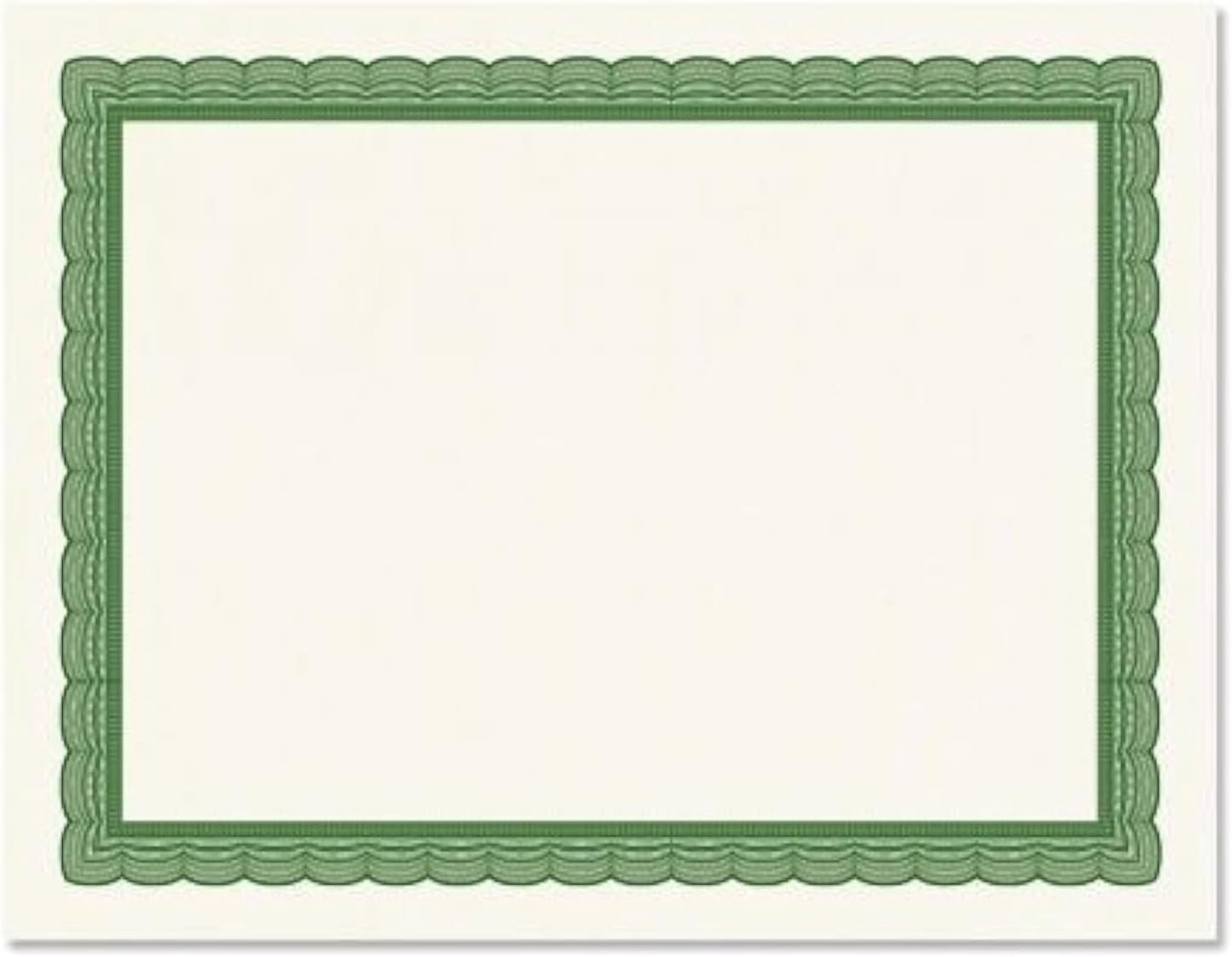 Executive Green & White Parchment Certificate Papers - Pack of 25, Laser & Inkjet Printer Compatible, For Office, Business Awards, Graduation, School Diplomas, 8-1/2" x 11" on 60 lb. Text Stock