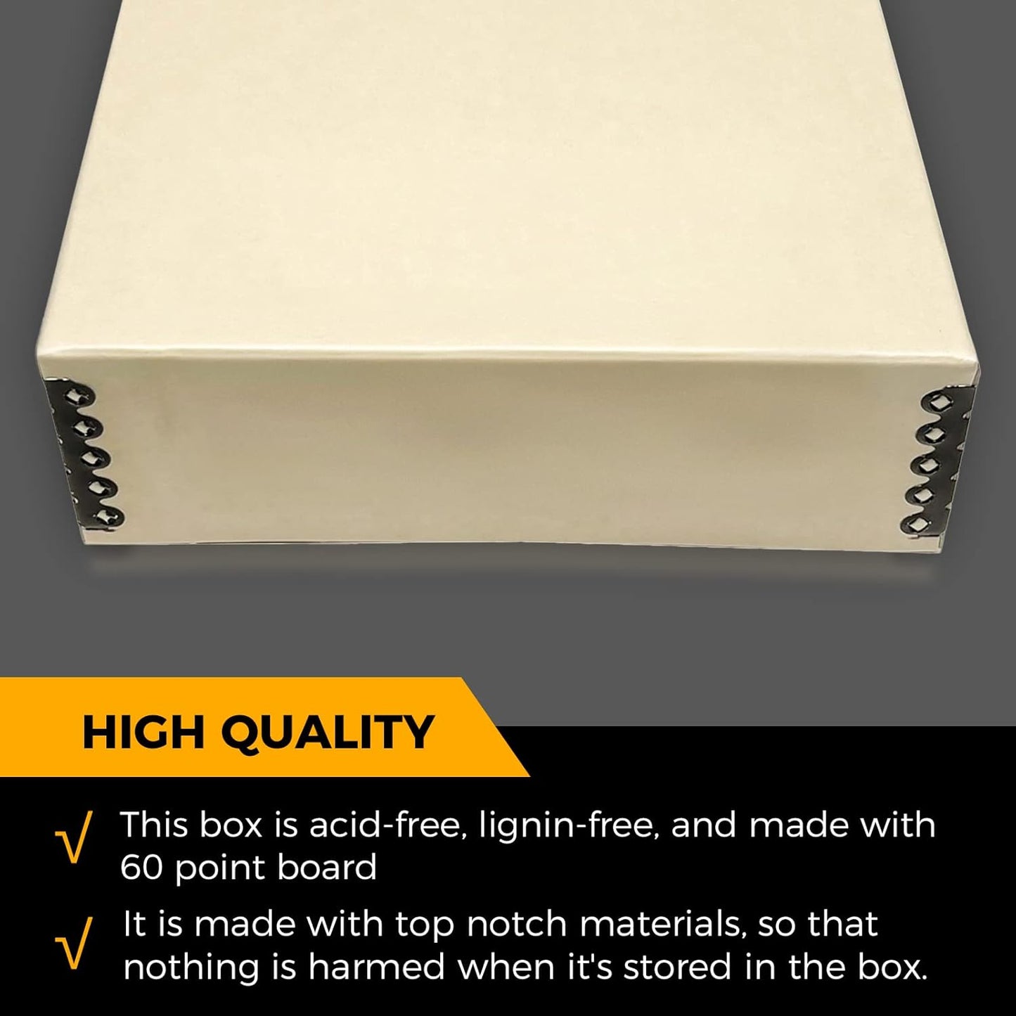 Golden State Art, Archival Storage Box, Acid-Free Drop Front Museum Box with Metal Edge for Storing Artwork Photos Documents Prints Arts and Crafts (Tan-8.75x10.75x3 Inches) Pack of 2