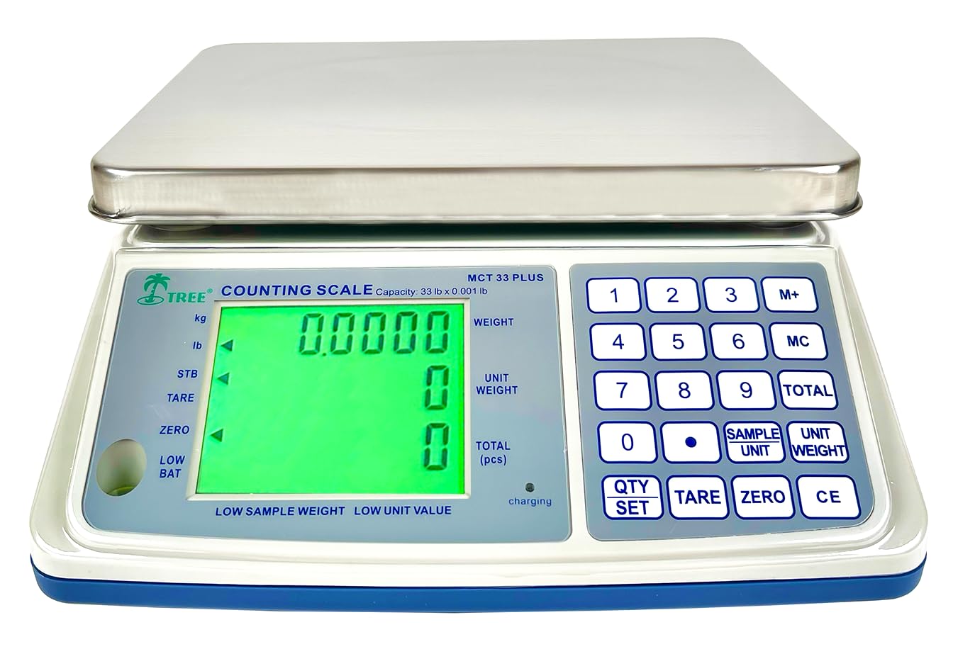 TREE MCT 16 Plus MID Counting Scale - 16 LB Capacity, 0.0005 LB Accuracy, LCD Display, for Precise Inventory Counting in Laboratories & Businesses
