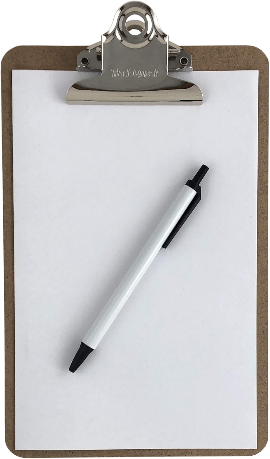 Trade Quest Memo Size 6'' x 9'' Clipboards Standard Clip Hardboard (Pack of 12) (Pen Not Included - for Scale Only)