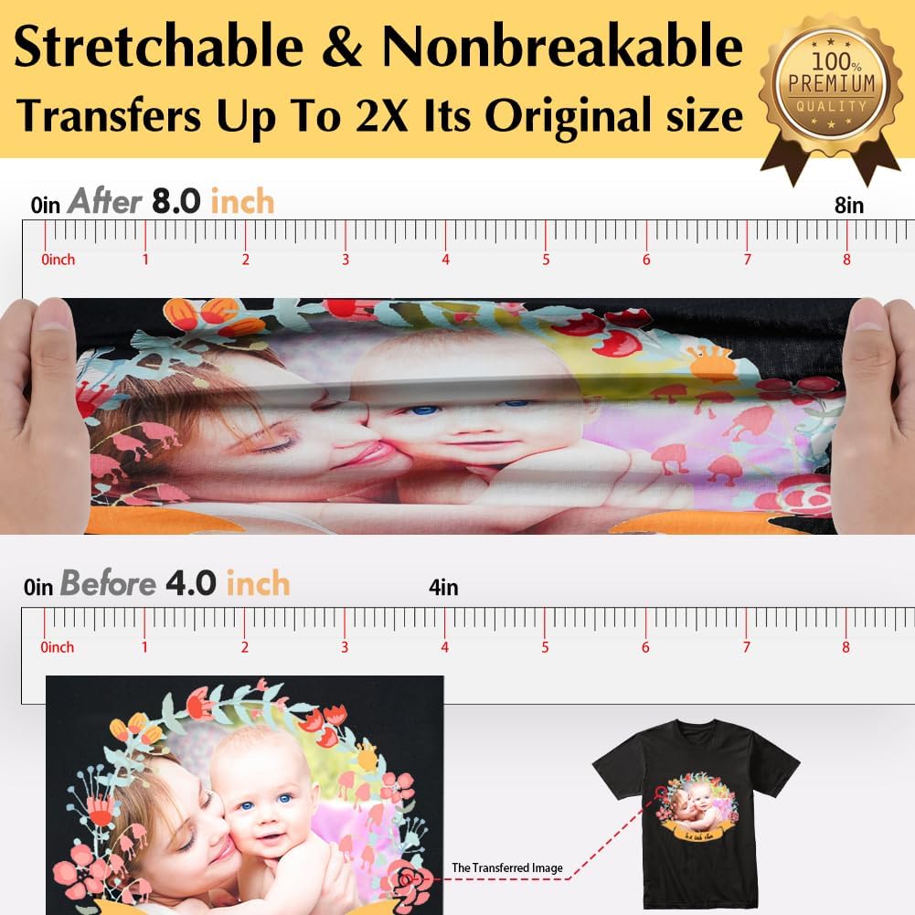 TransOurDream Dark Heat Transfer Paper for T Shirts (30 Sheets, 11x17") Printable HTV Heat Transfer Vinyl for Inkjet Printer Iron on Transfers for Dark Fabrics