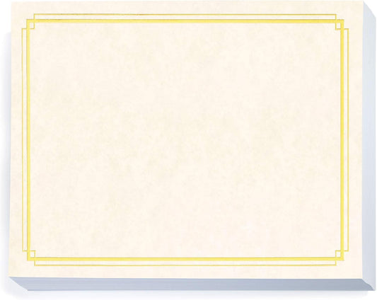 PaperDirect Gold Foil Border Specialty Certificates, 8 1/2 inch x 11 inch, 38lb White Parchment Stock, 50 Count, Certificates and Awards Paper, for School, Work, Diplomas & Award Certificates