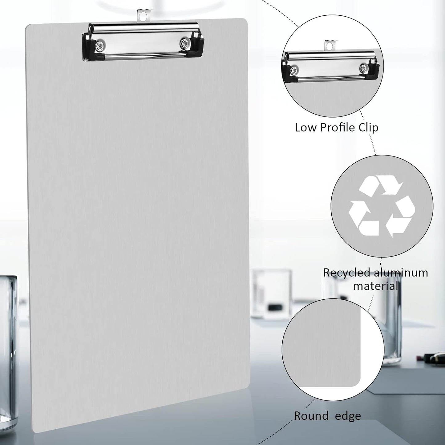 Epakh 20 Pieces Clipboard Bulks Metal Clipboard Aluminum Office Low Profile Clip Standard A4 Letter Size Metal Clip Board, Size 12.5 x 9 Inch