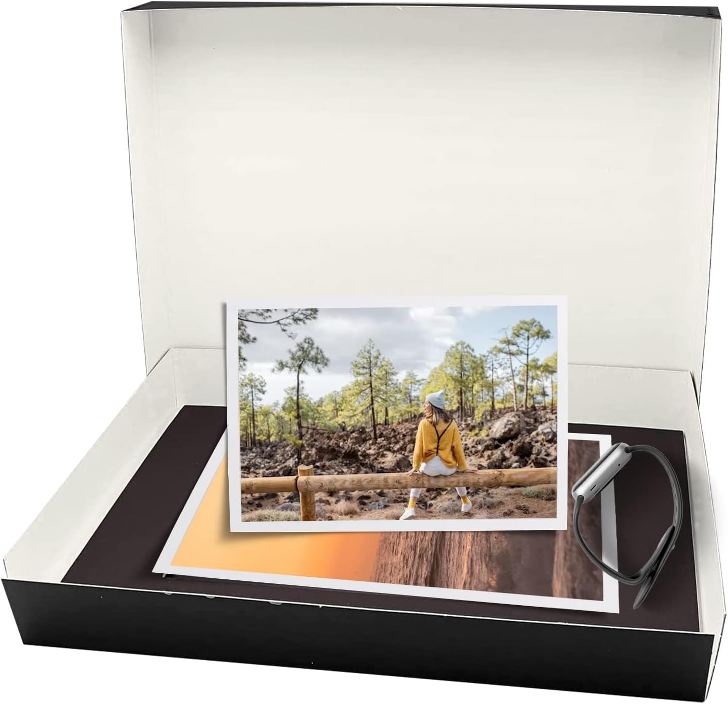 Lineco Museum Archival Storage Box, 16.75x20.75x3 in. Drop Front Design. Acid-Free with Metal Edge. Organize Photos, Pictures, Prints, Documents, Crafts, DIY. Black, 2 Pack