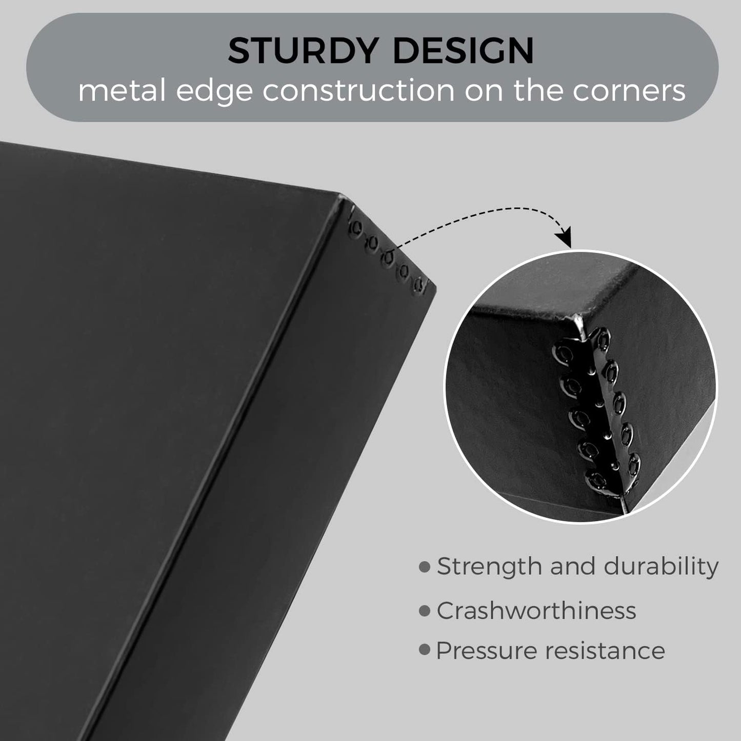 Lineco Archival 11 x 14 x 3 inches Museum Archival Storage Box, Drop Front Design, Acid-Free with Metal Edge. Preserves Photos Documents, Black