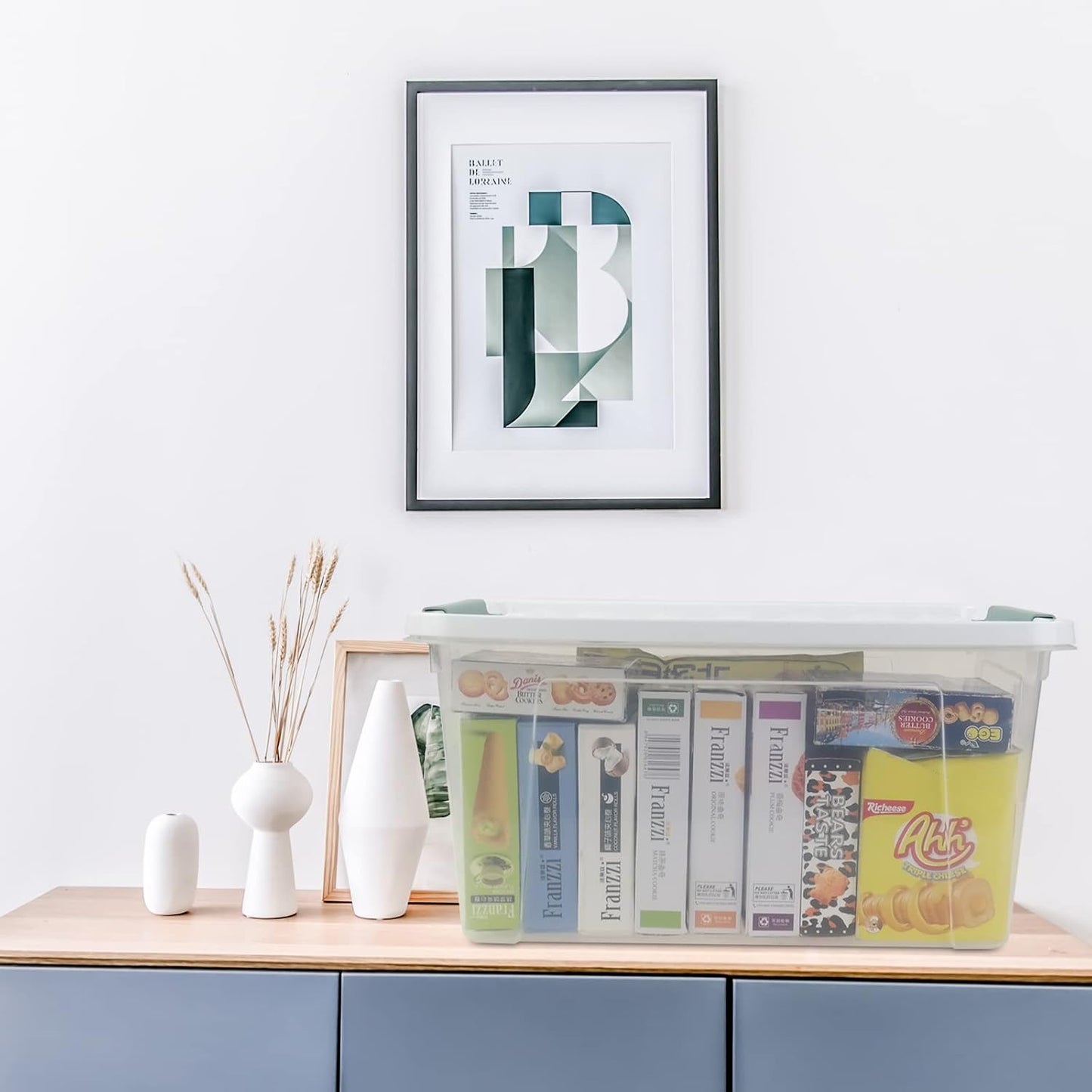 36 Quart Large Plastic Storage Box, Clear Plastic Storage Totes, 4 Packs