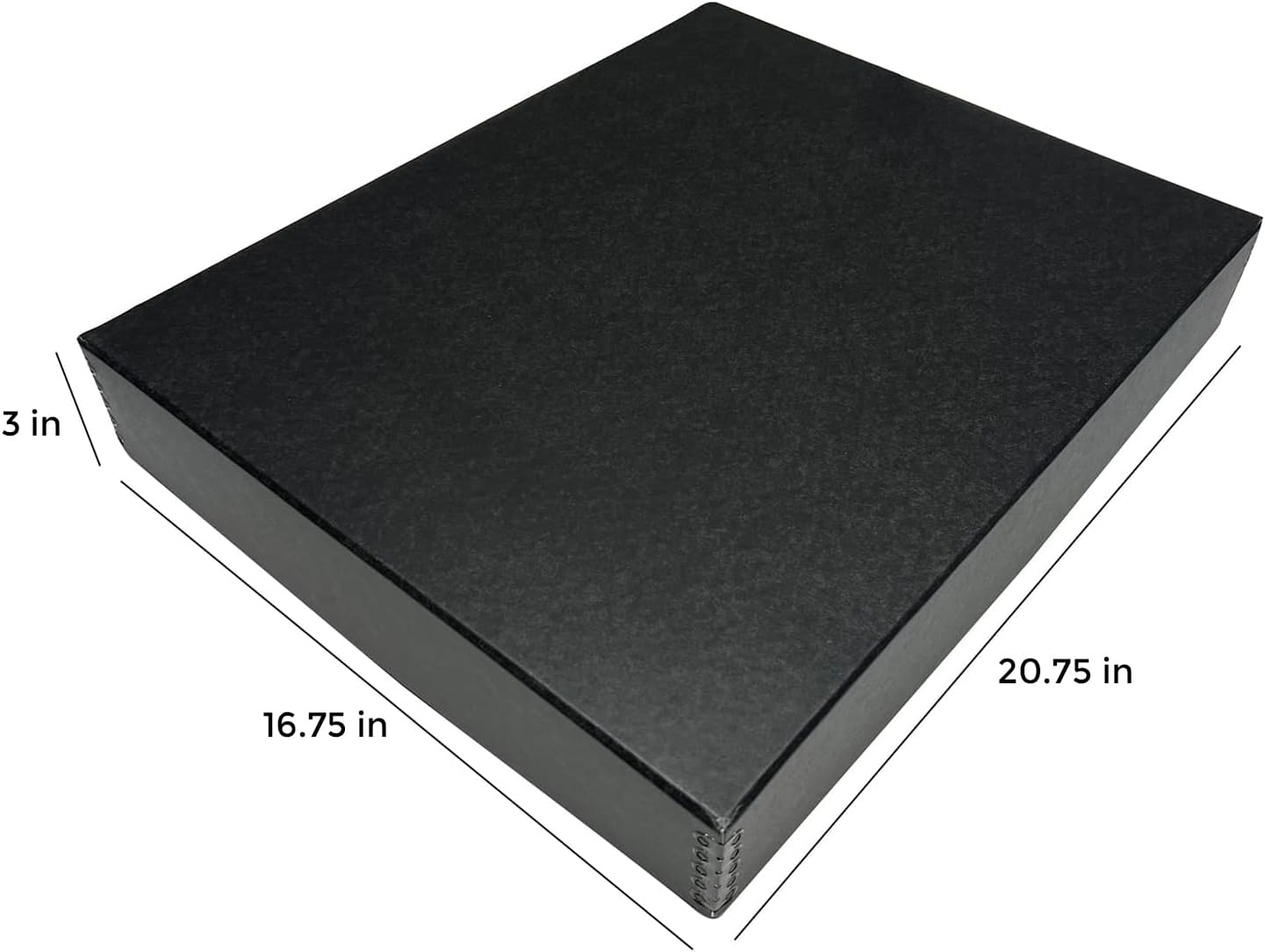 Lineco Museum Archival Storage Box, 16.75x20.75x3 in. Drop Front Design. Acid-Free with Metal Edge. Organize Photos, Pictures, Prints, Documents, Crafts, DIY. Black, 2 Pack