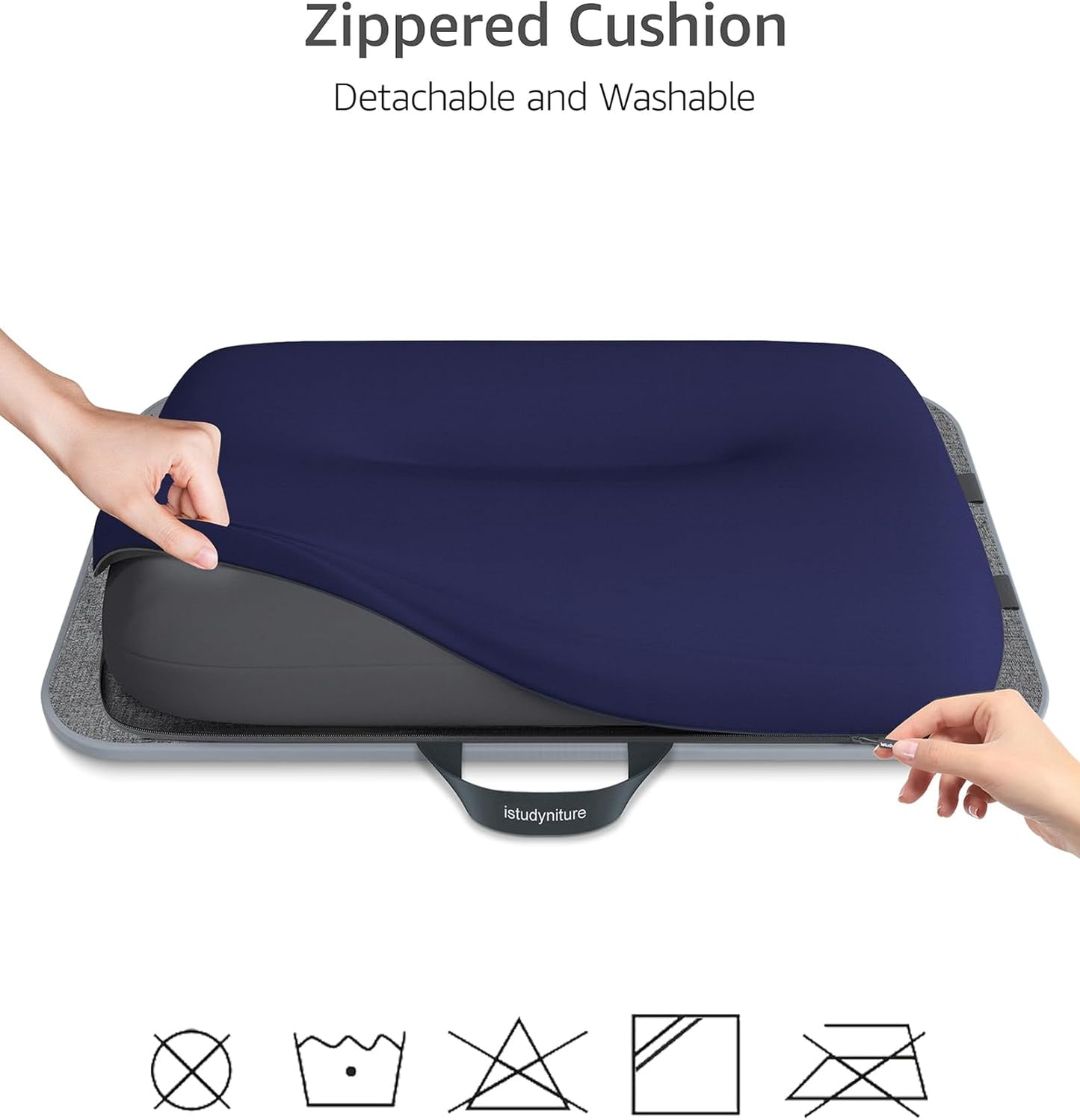 Lap Desk with Washable Cushion – Fits up to 17-Inch Laptops – Portable Laptop Desk & Stand – Bed desks & Tray for Writing, Reading, Working, Gaming on Bed, Couch, Floor –Istudyniture -Large, NavyBlue