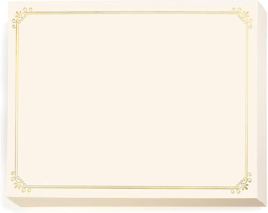 PaperDirect Gold Foil on Cream Simple Border Specialty Certificates, 8½ x 11, 50 Count, Certificates And Awards Paper, For School, Work, Diplomas & Award Certificates