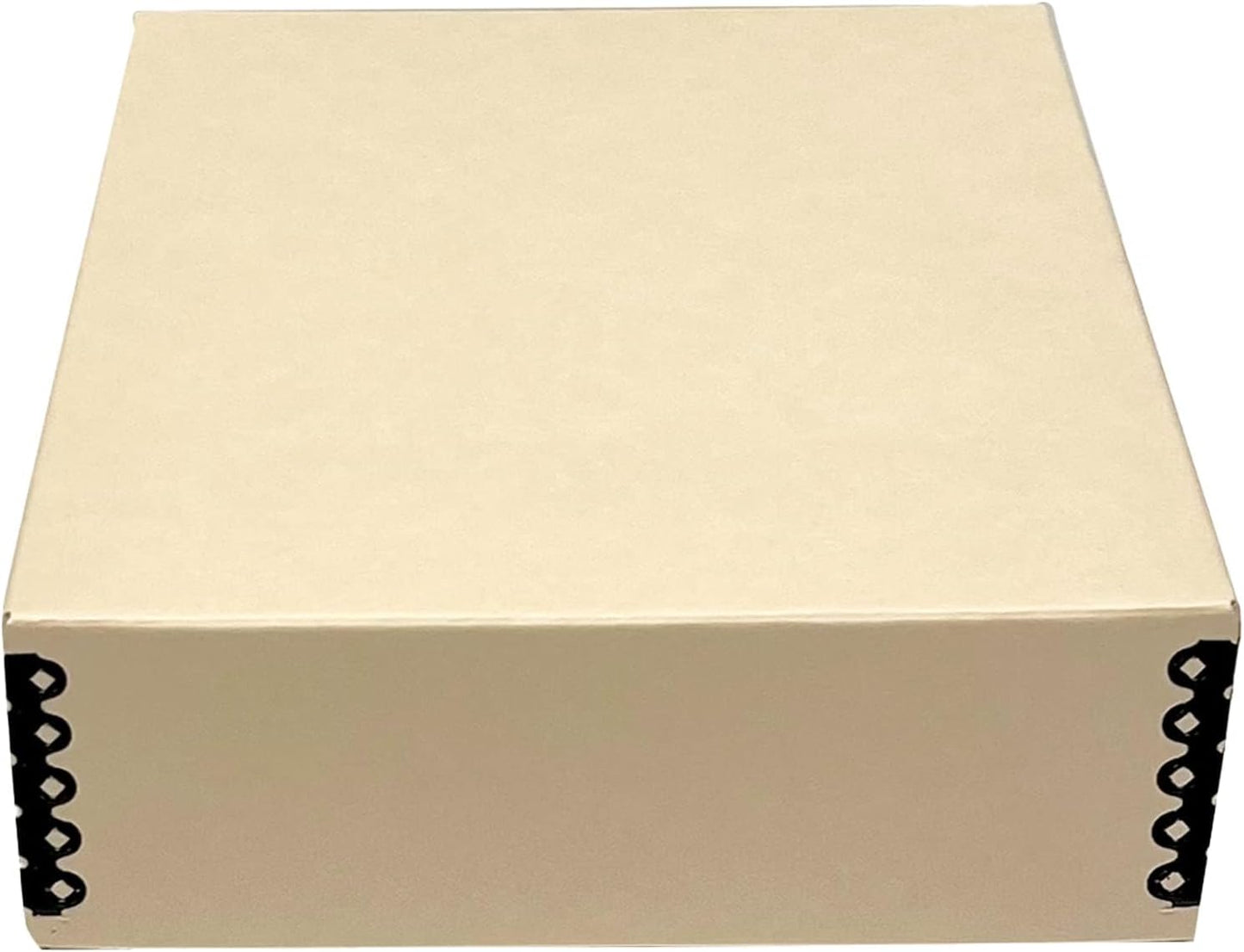 Lineco Museum Archival Storage Box, 9.25x11.75x3 in. Drop Front Design. Acid-Free with Metal Edge. Organize Photos, Pictures, Prints, Documents, Crafts, DIY. Tan, 1 Pack