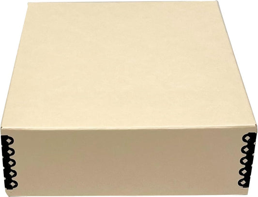 Lineco Museum Archival Storage Box, 9.25x11.75x3 in. Drop Front Design. Acid-Free with Metal Edge. Organize Photos, Pictures, Prints, Documents, Crafts, DIY. Tan, 1 Pack