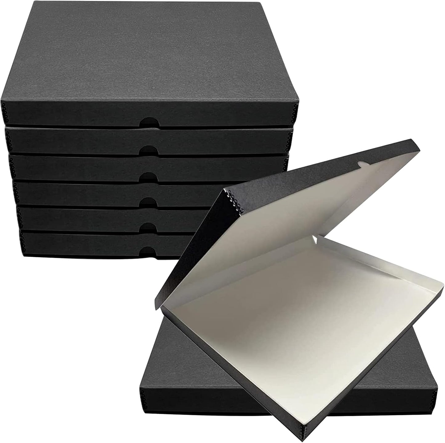 Lineco Folio Storage Box, Clamshell Design with Metal Edge. 18.5x24.5x1.75 Inches, Archival Boxboard, Preserve Photos, Cards, Magazines, Documents, Art, Ephemera, Family Records, Black, Pack of 8