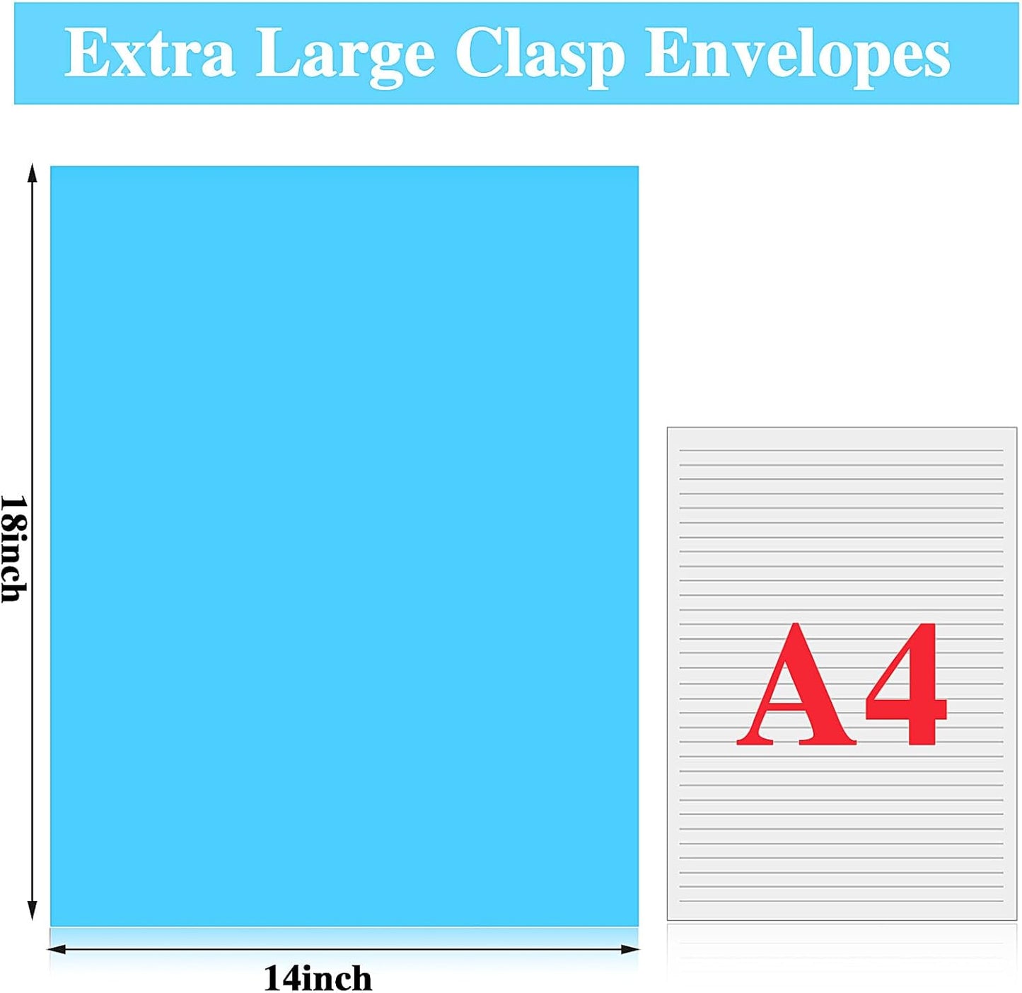 40 Pcs Extra Large Mailing Clasp Envelopes 14 x 18 Inch Jumbo Kraft Catalog Manila Envelope with Clasp Closure for Oversized Big Document Office Home Business School Storing Mailing(Blue)
