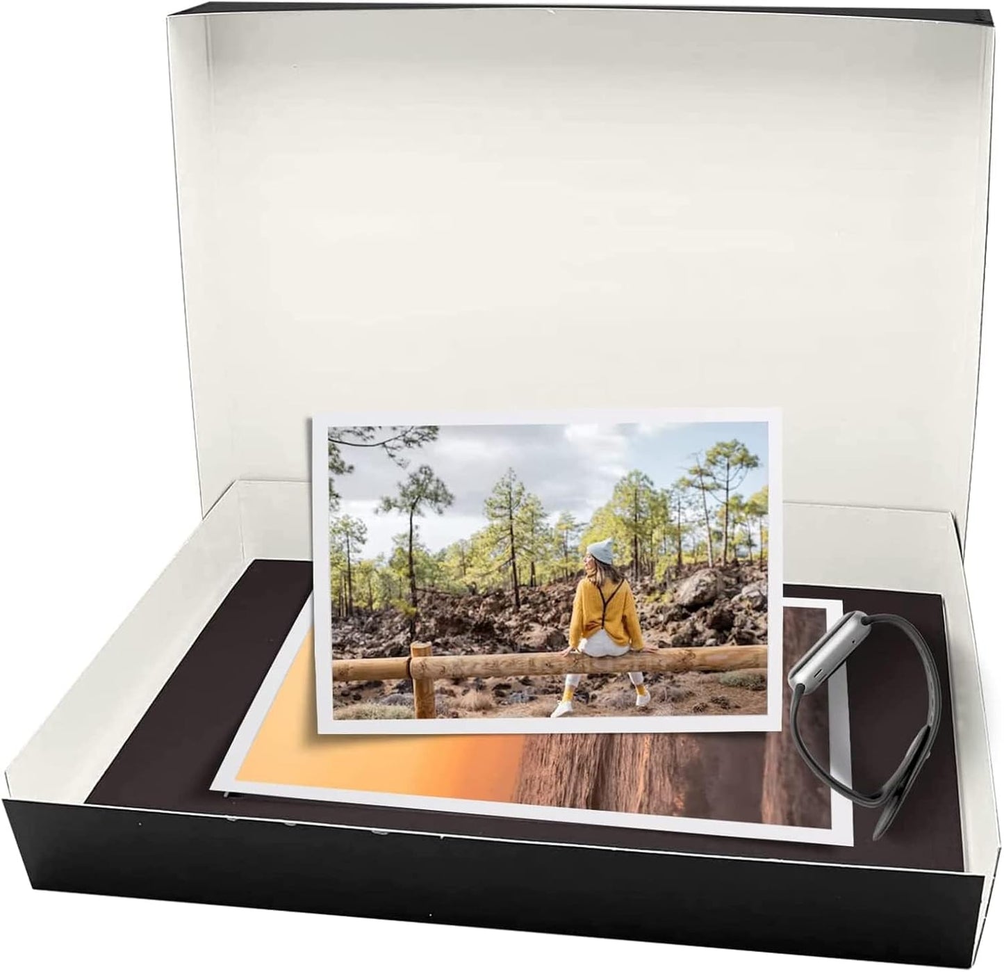 Lineco Museum Archival Storage Box, 16.75x20.75x3 in. Drop Front Design. Acid-Free with Metal Edge. Organize Photos, Pictures, Prints, Documents, Crafts, DIY. Black, 6 Pack